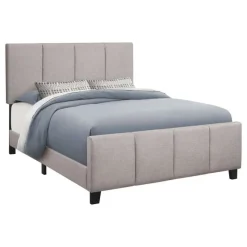 Monarch Queen Linen Bed with Headboard (60") -