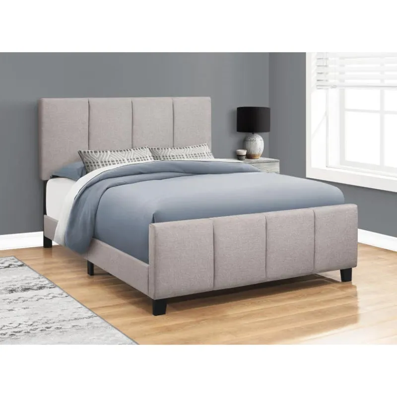 Monarch Queen Linen Bed with Headboard (60") -