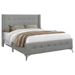 Monarch Queen Linen Bed with Headboard (60