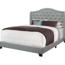 Monarch Queen Linen Bed with Headboard (60