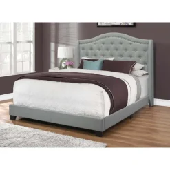 Monarch Queen Linen Bed with Headboard (60