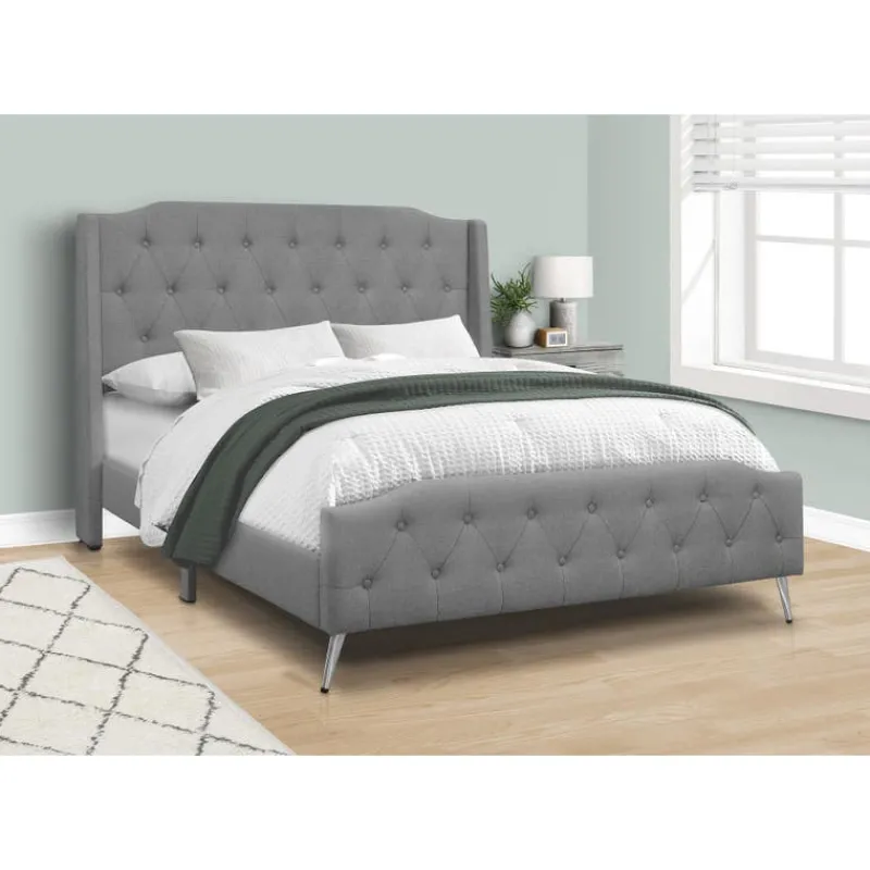 Monarch Queen Linen Bed with Headboard (60") -