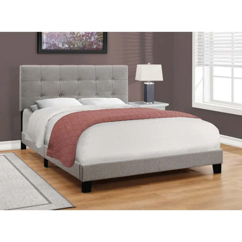 Monarch Queen Linen Bed with Headboard (60") -