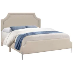 Monarch Queen Linen Bed with Headboard (60") -