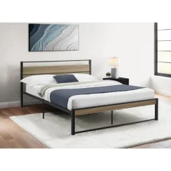 Monarch Queen Metal Bed with Headboard (60") -