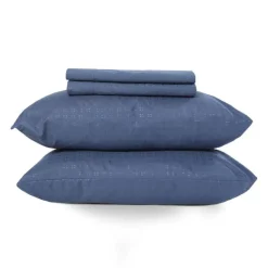 Queen Microfibre Bed Sheet Set - Blue