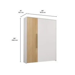 Queen Murphy Bed - White &