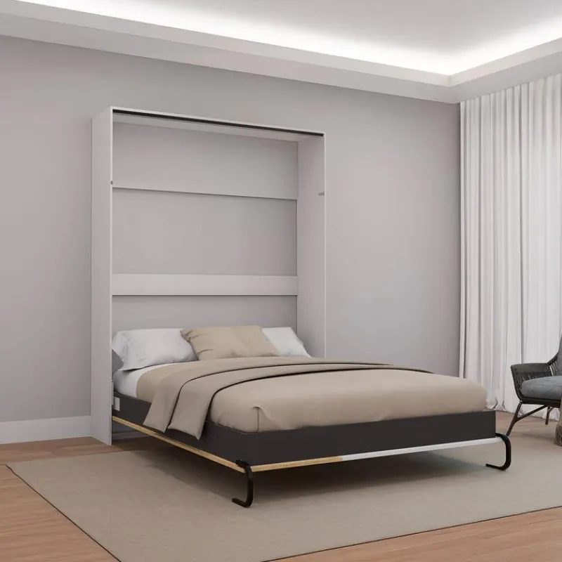 Queen Murphy Bed - White &
