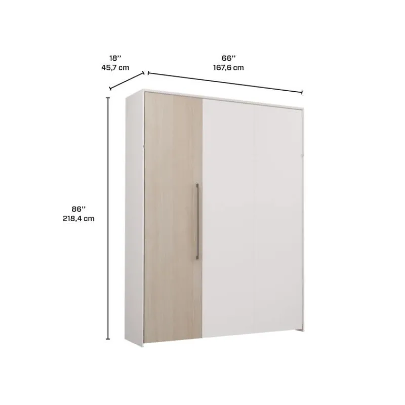 Queen Murphy Bed - White &