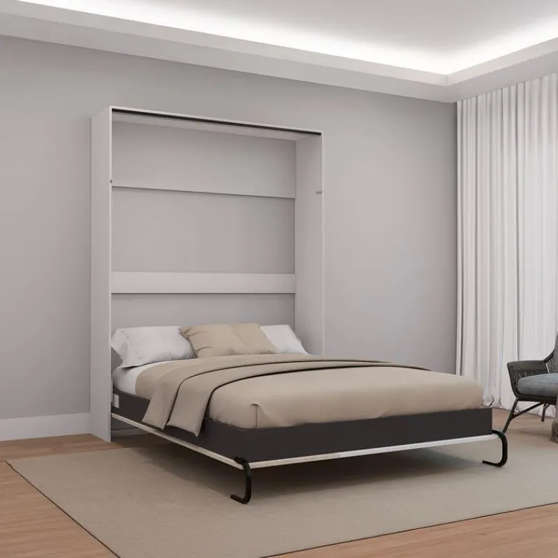 Queen Murphy Bed - White &