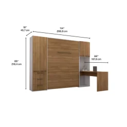 Queen Murphy Bed with Storage Units and Desk -