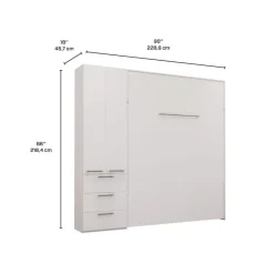 Queen Murphy Bed with Storage Unit -