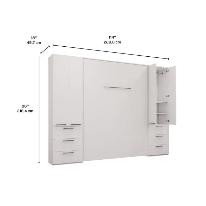 Queen Murphy Bed with Storage Units -