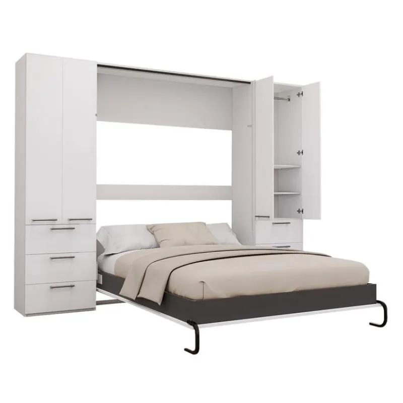 Queen Murphy Bed with Storage Units -