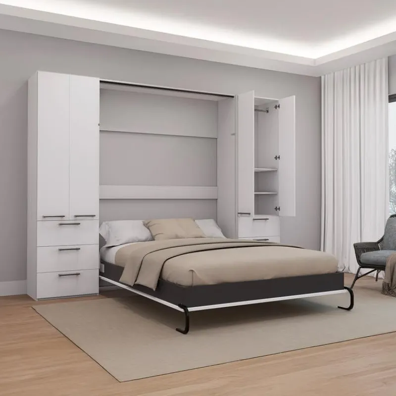 Queen Murphy Bed with Storage Units -