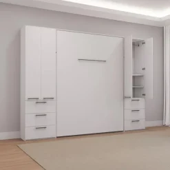 Queen Murphy Bed with Storage Units -