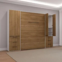 Queen Murphy Bed with Storage Units -