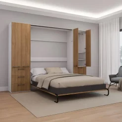 Queen Murphy Bed with Storage Units -