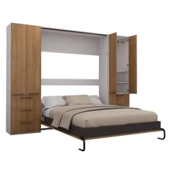Queen Murphy Bed with Storage Units -
