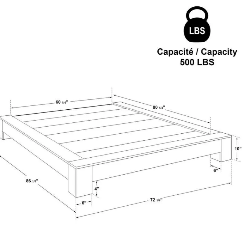 SUA-V Queen Platform Bed (60")