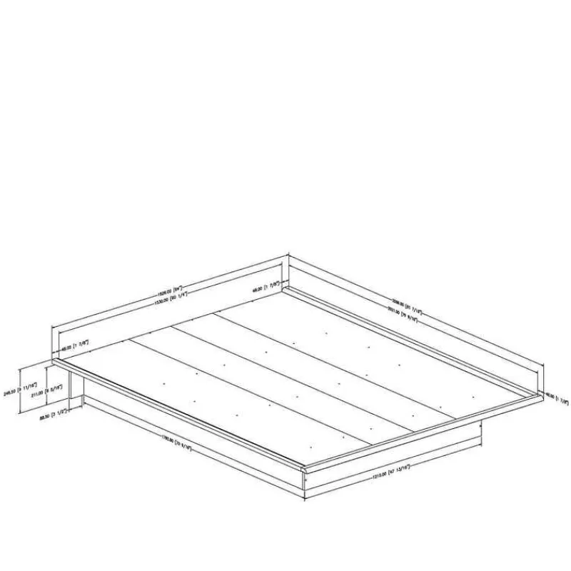 Meubles South Shore Queen Platform Bed (60'') - South Shore