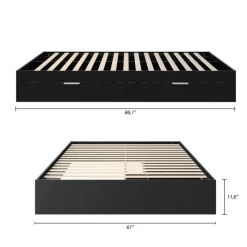 Nexera Queen Platform Bed with 2-Drawer Storage (60