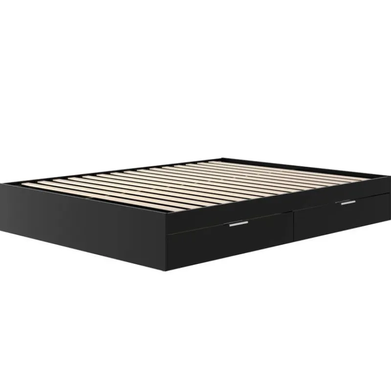 Nexera Queen Platform Bed with 2-Drawer Storage (60") -