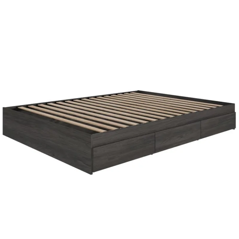 Nexera Queen Platform Bed with 3-Drawer Storage (60") -