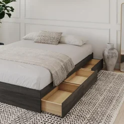 Nexera Queen Platform Bed with 3-Drawer Storage (60