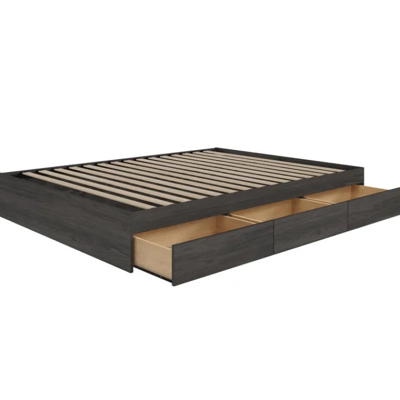 Nexera Queen Platform Bed with 3-Drawer Storage (60") -