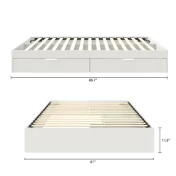 Nexera Queen Platform Bed with 2-Drawer Storage (60") -