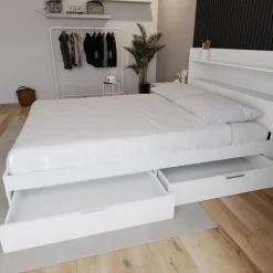 Nexera Queen Platform Bed with 2-Drawer Storage (60") -