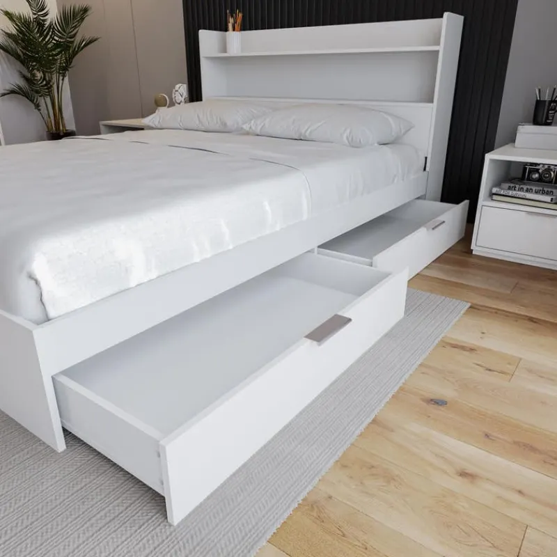 Nexera Queen Platform Bed with 2-Drawer Storage (60") -