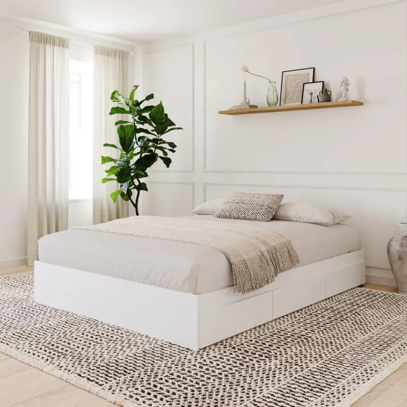 Nexera Queen Platform Bed with 3-Drawer Storage (60") -