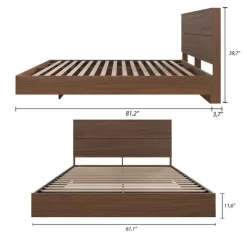 Nexera Queen Platform Bed with Headboard (60'') -