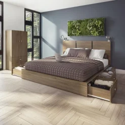 SUA-V Queen Platform Bed with Headboard (60")
