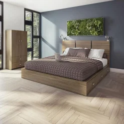 SUA-V Queen Platform Bed with Headboard (60