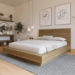 Nexera Queen Platform Bed with Headboard (60