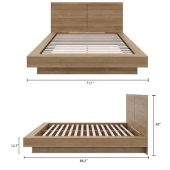 Nexera Queen Platform Bed with Headboard (60