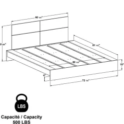 SUA-V Queen Platform Bed with Headboard (60")