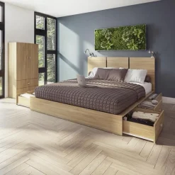 SUA-V Queen Platform Bed with Headboard (60