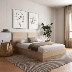 Nexera Queen Platform Bed with Headboard (60