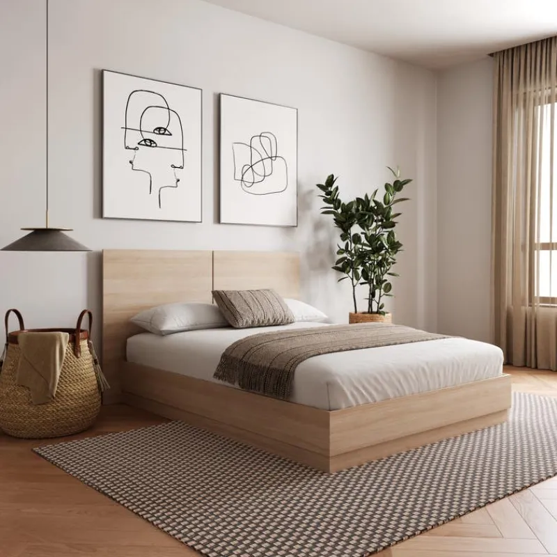 Nexera Queen Platform Bed with Headboard (60") -