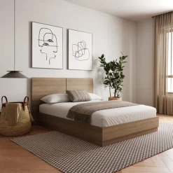 Nexera Queen Platform Bed with Headboard (60") -