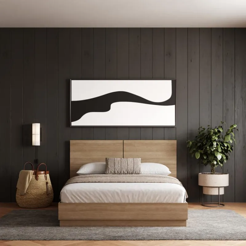 Nexera Queen Platform Bed with Headboard (60") -
