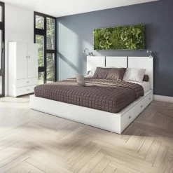 SUA-V Queen Platform Bed with Headboard (60")