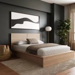Nexera Queen Platform Bed with Headboard (60