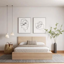 Nexera Queen Platform Bed with Headboard (60