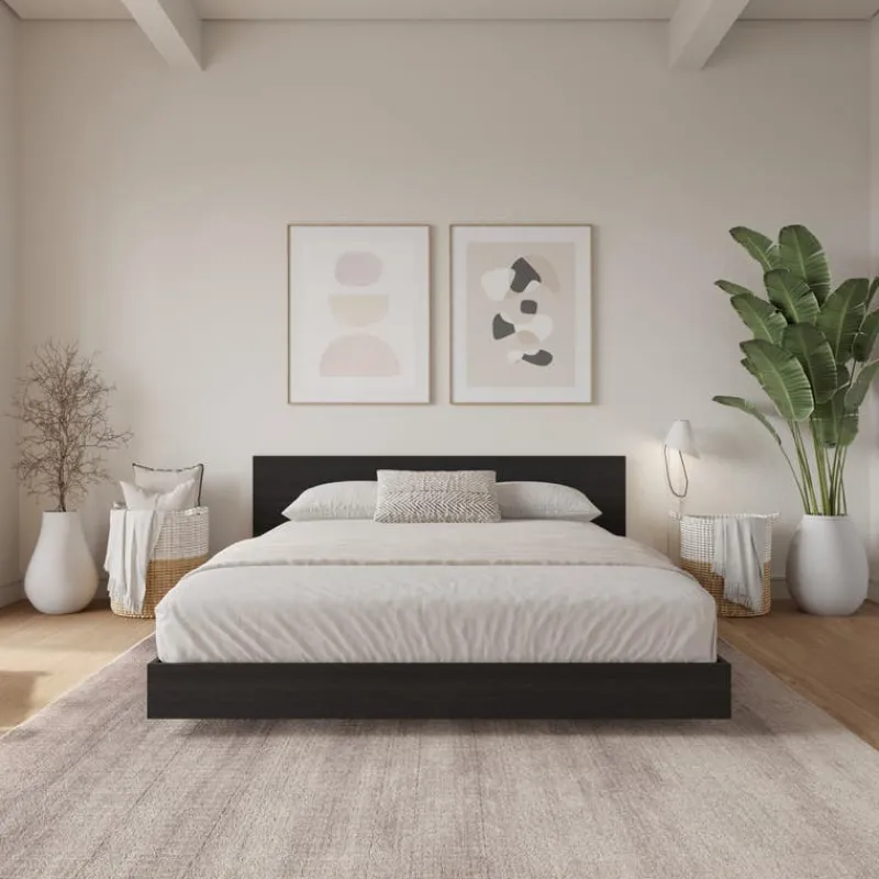 Nexera Queen Platform Bed with Headboard (60") -