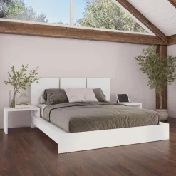 SUA-V Queen Platform Bed with Integrated Bedside Tables (60